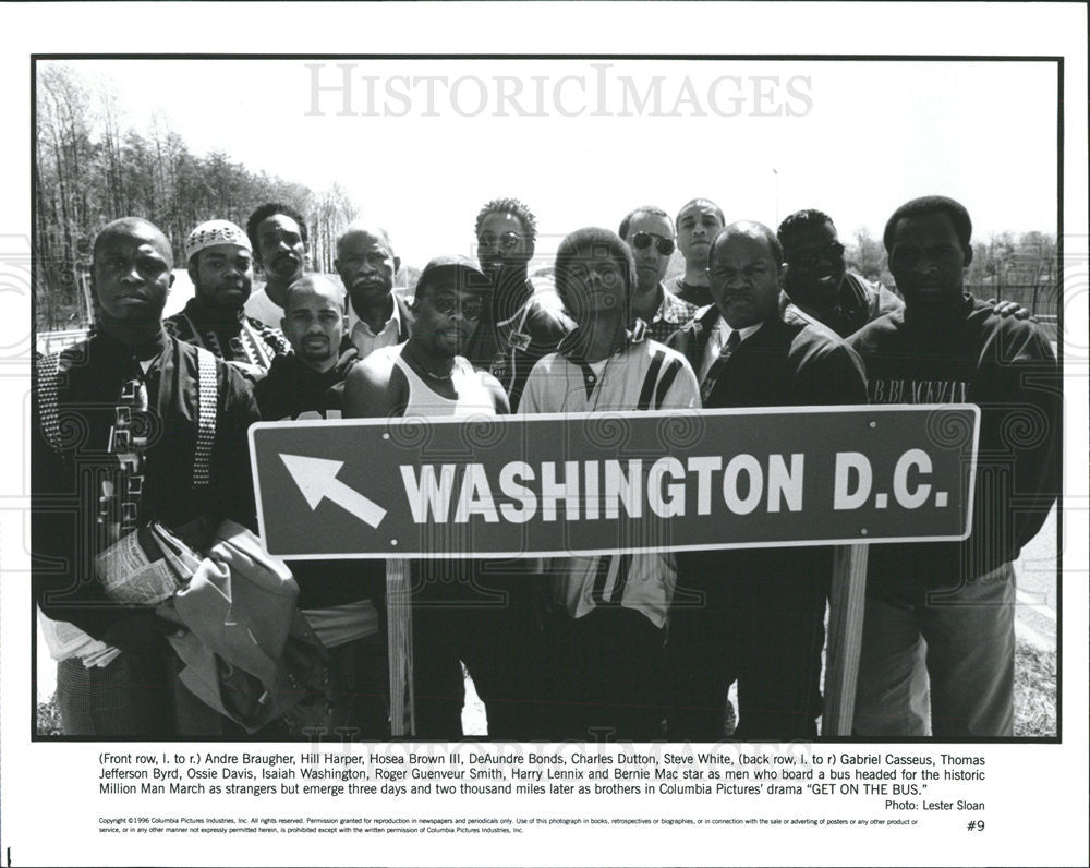 1996 Press Photo  Movie &quot;Get on the Bus&quot;Andre Braugher,Hill Harper,Hosea Brown - Historic Images