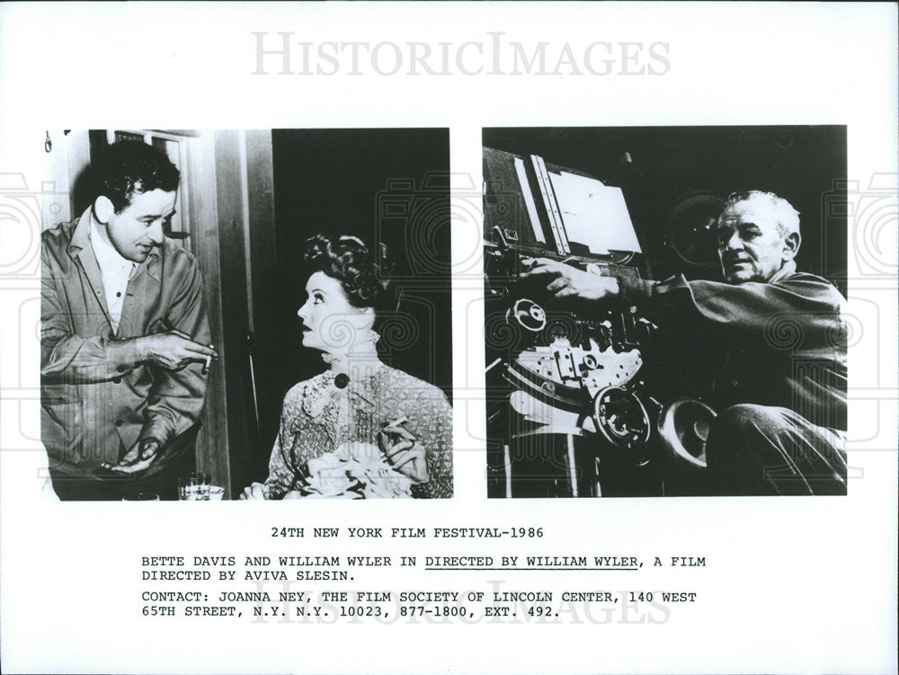 1986 Press Photo Bette Davis &amp; William Wyler in &quot;Directed By Wiiliam Wyler&quot; - Historic Images