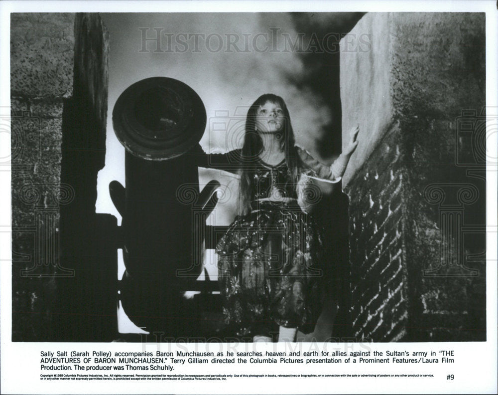 1988 Press Photo Sarah Polley stars in  &quot;The Adventures of Baron Munchausen&quot; - Historic Images