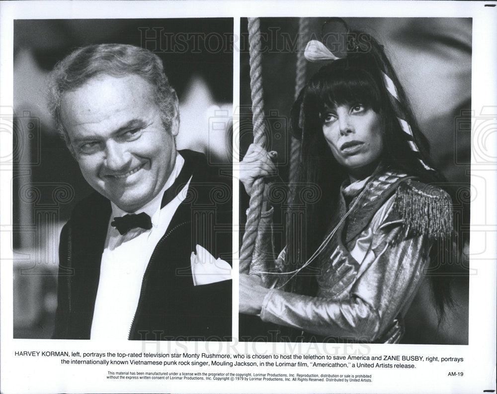 1979 Press Photo Harvey Korman &amp; Zane Busby Star In &quot;Americathon&quot; - Historic Images