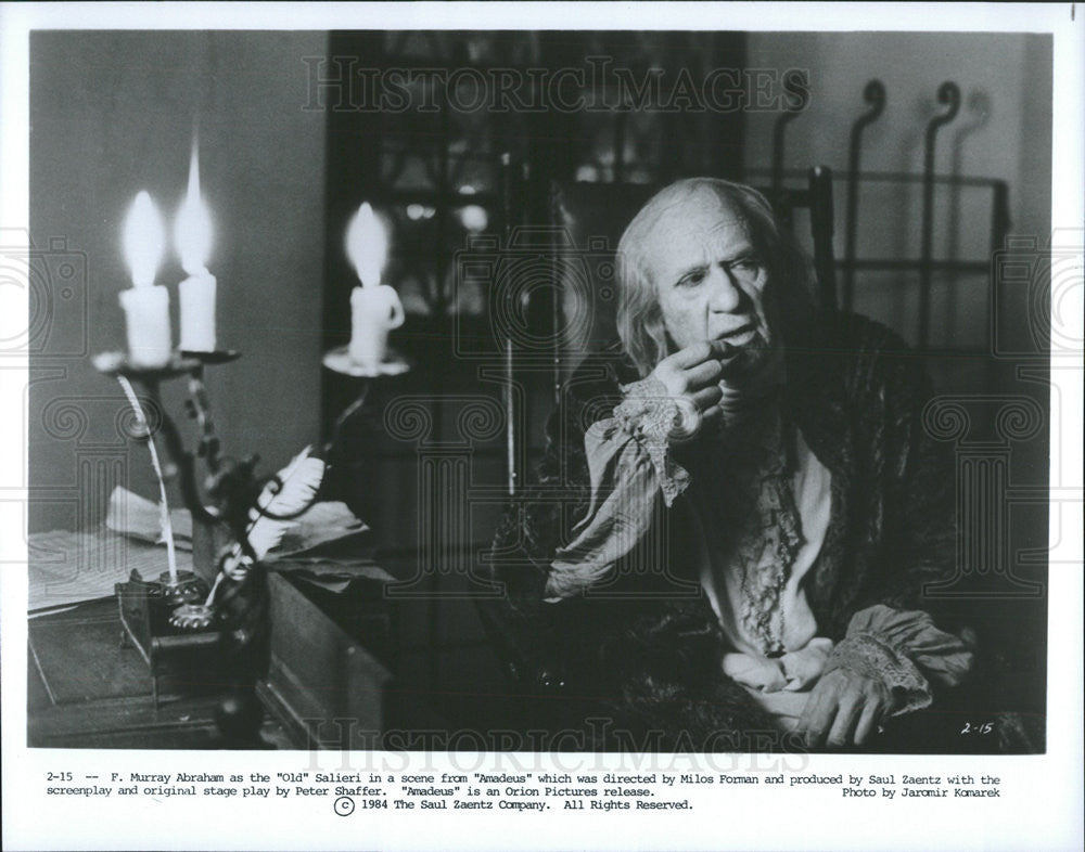 1984 Press Photo F. Murray Abraham - Old Salieri scene from Amadeus - Historic Images