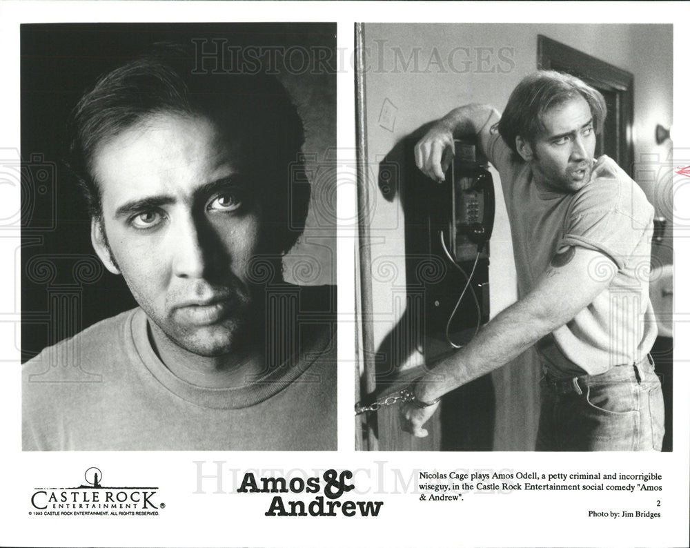 1993 Press Photo Nicholas Cage Stars As Amos O&#39;Dell In &quot;Amos &amp; Andrew&quot; - Historic Images