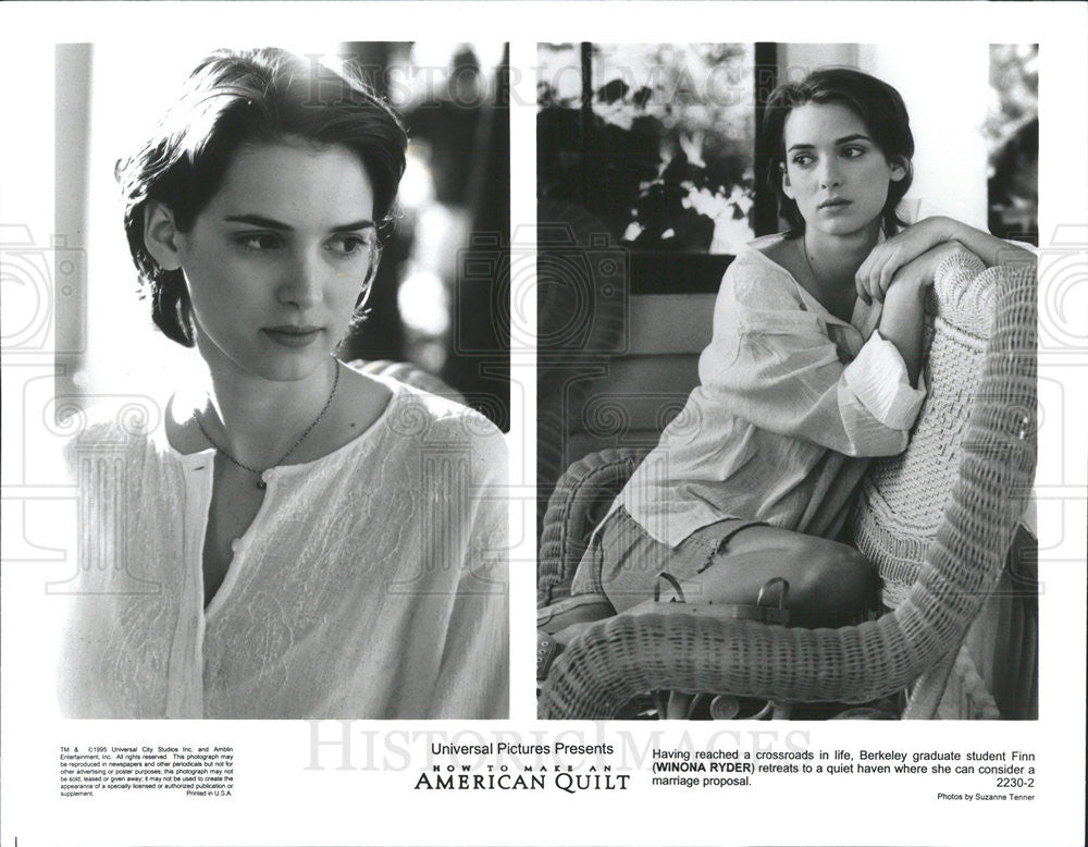 1995 Press Photo Winona Ryder Stars As Finn In "How To Make An American Quilt" - Historic Images