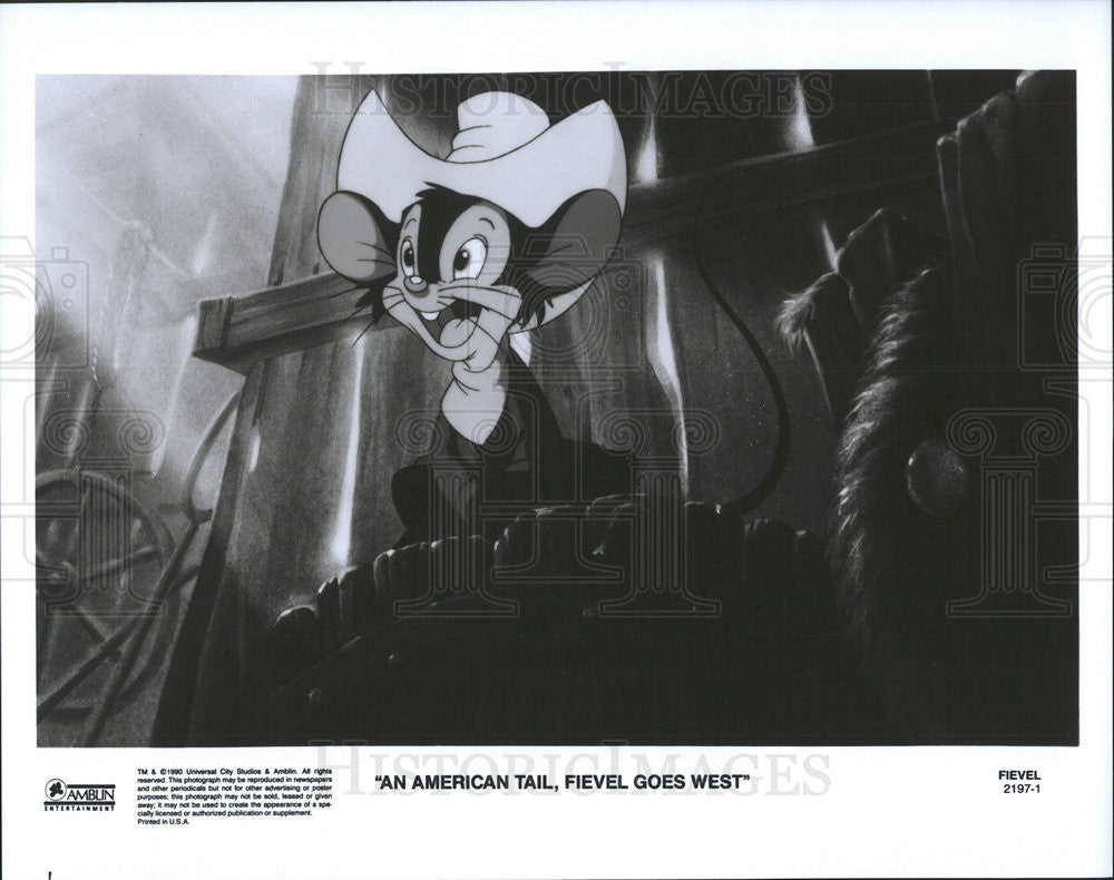 1990 Press Photo An American Tail Fievel Goes West Animation Film - Historic Images