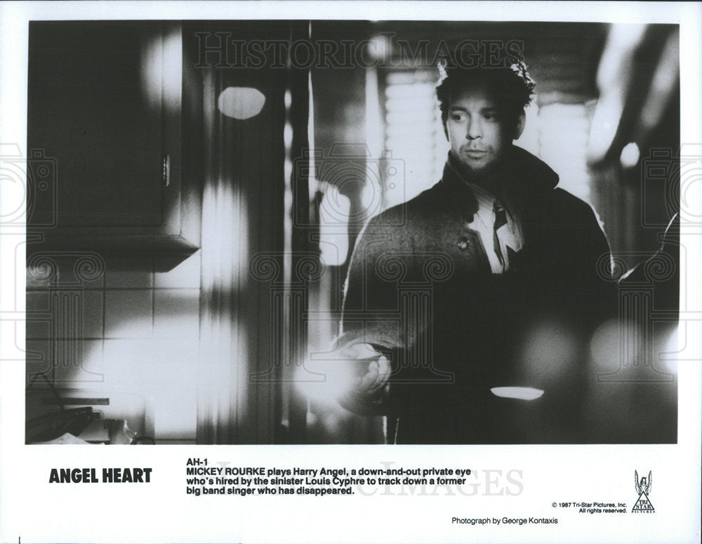 1987 Press Photo Mickey Rourke &quot;Angel Heart&quot; - Historic Images