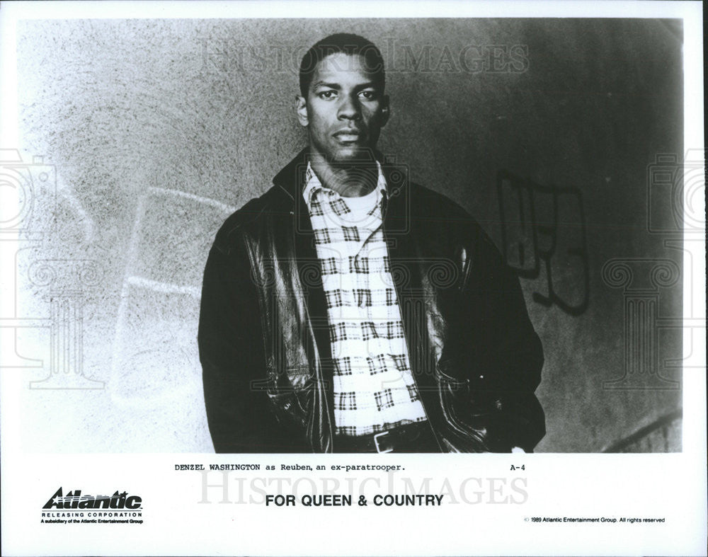 1989 Press Photo Denzel Washington Actor For Queen Country Film Movie - Historic Images