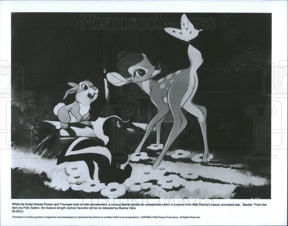 1942 Press Photo Walt Disney&#39;s Animation &quot;Bambi&quot; - Historic Images