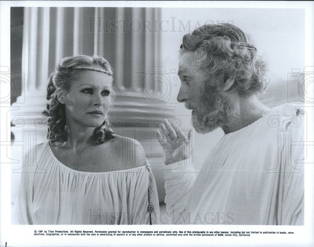 1981 Press Photo Ancient greek themed film woman and man - Historic Images