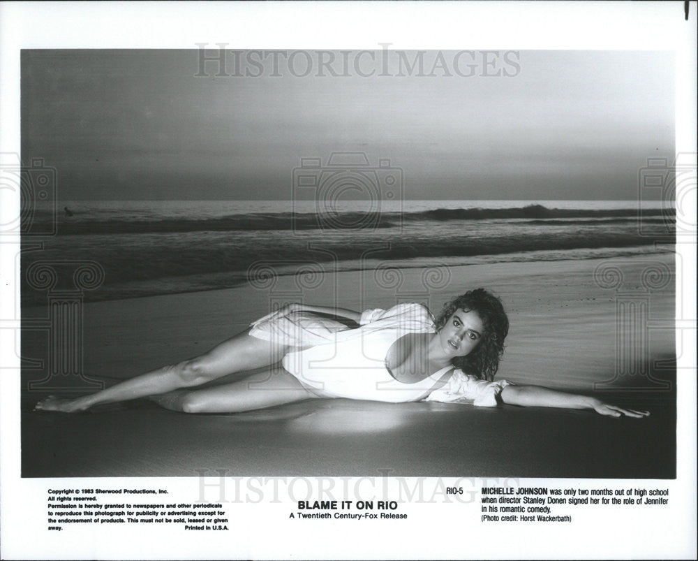 1963 Press Photo Blame it on Rio Actress Michelle Johnson - Historic Images