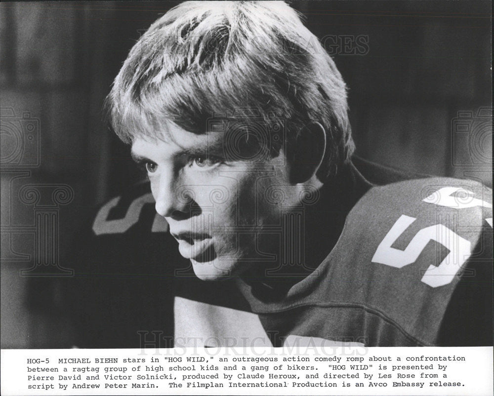 1980 Press Photo Film Hog Wild Actor Michael Biehn - Historic Images