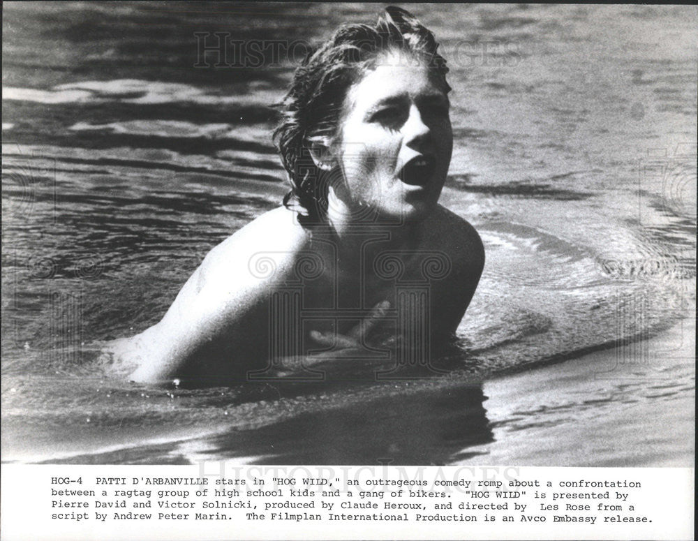 1980 Press Photo Film Hog Wild Actor Patti D'Arbanville - Historic Images