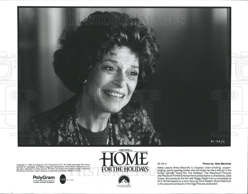 1995 Press Photo Anne Bancroft in &quot;Home for The Holidays&quot; - Historic Images