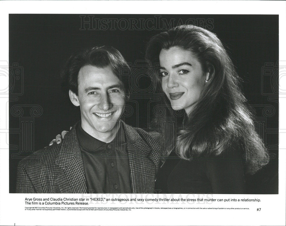 1992 Press Photo Actors Arye Gross and Claudia Christian star in 