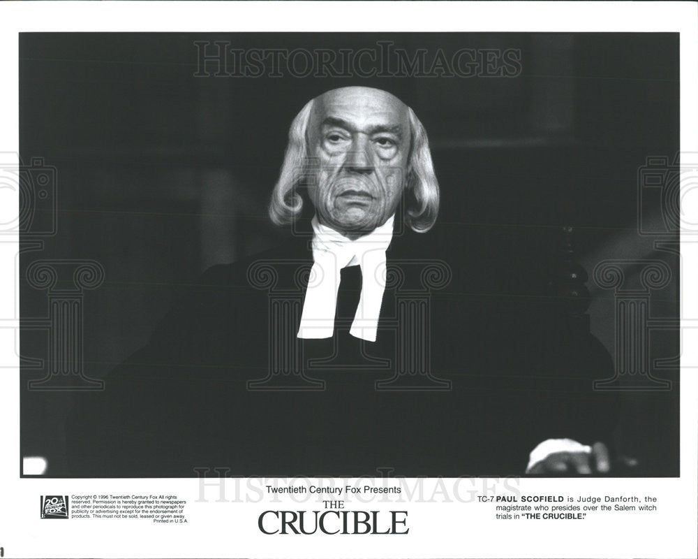 1996 Press Photo Paul Scofield Stars As Judge Danforth In