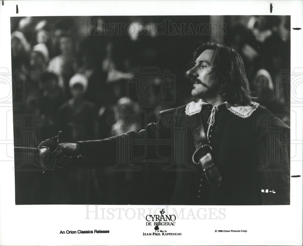 1990 Press Photo Actor Gerard Depardieu in Movie Cyrano de Bergerac - Historic Images