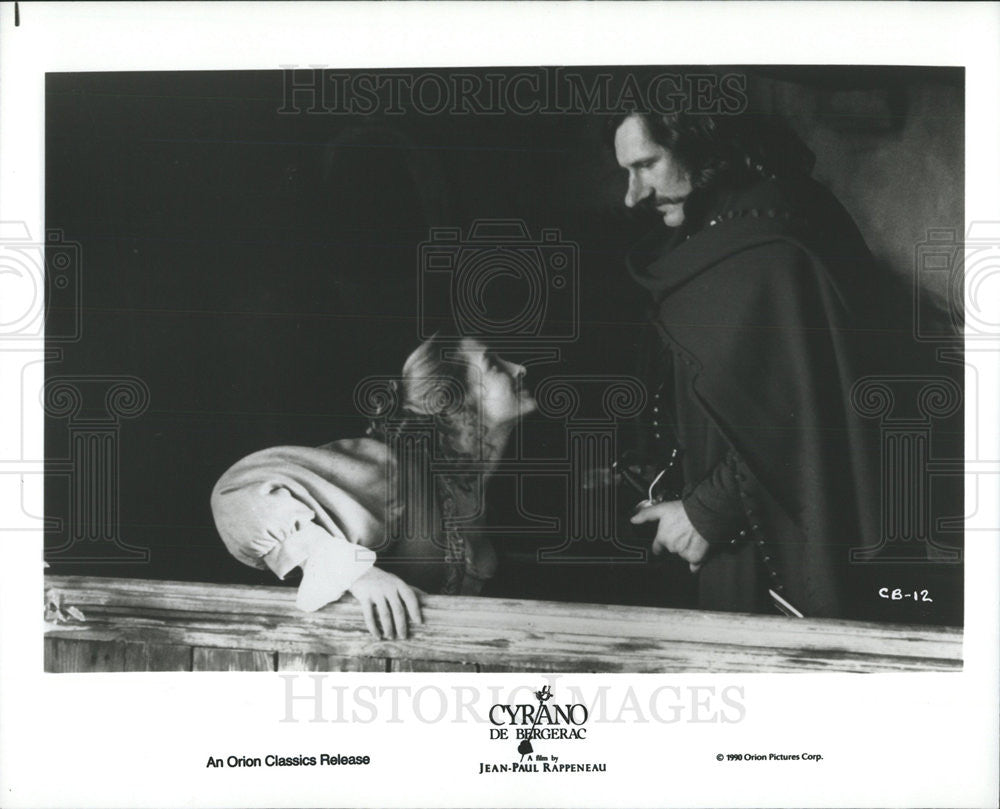 1990 Press Photo Actor Gerard Depardieu and Anne Brochet in Cyrano de Bergerac - Historic Images