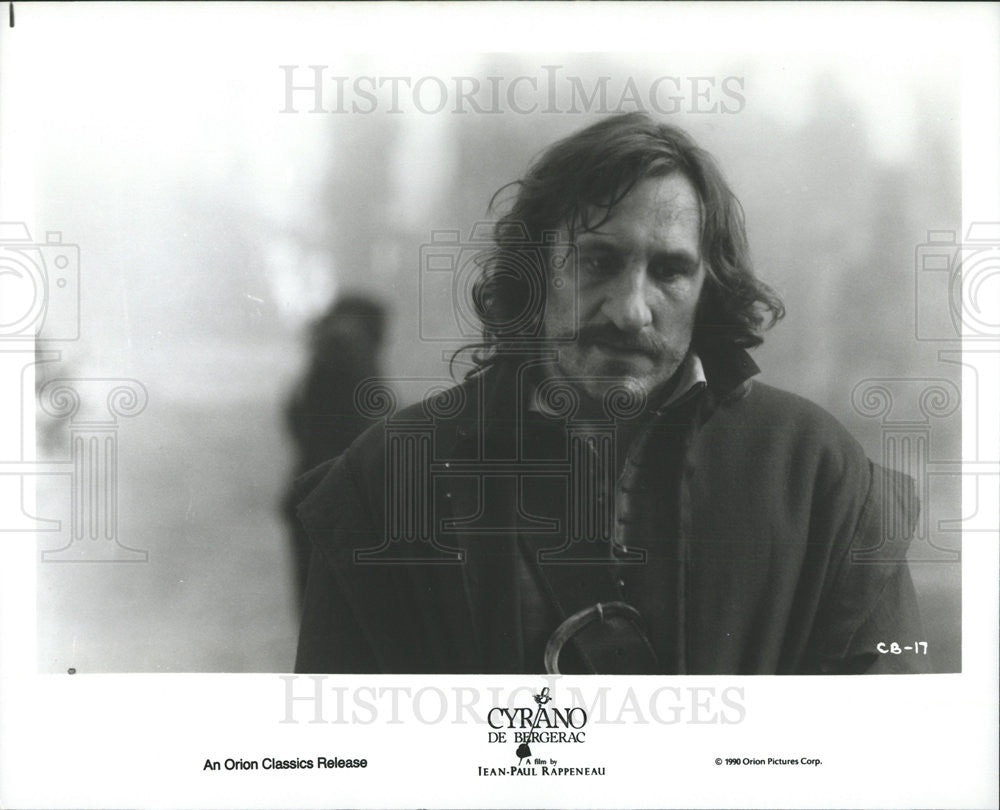 1990 Press Photo Actor Gerard Depardieu in Cyrano de Bergerac - Historic Images