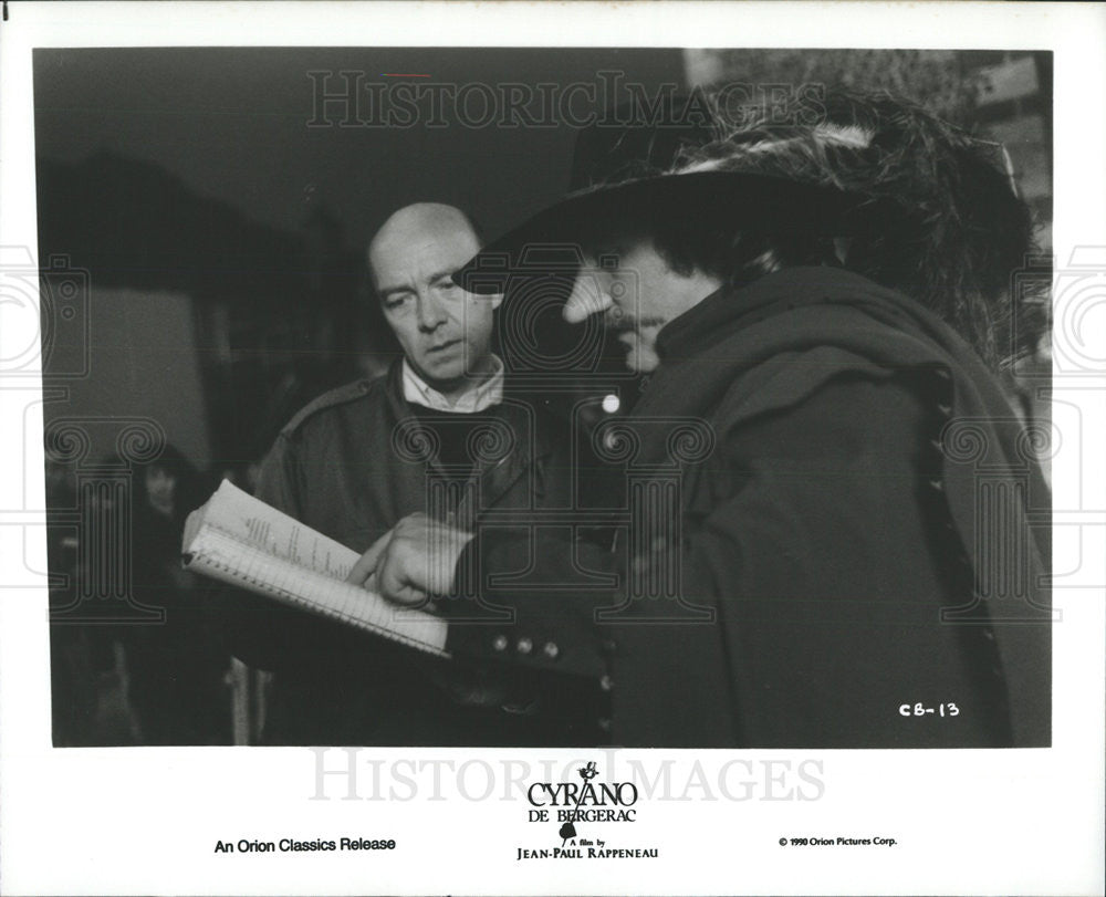 1990 Press Photo Director Jean-Paul Rappeneau and Gerard Depardieu - Historic Images