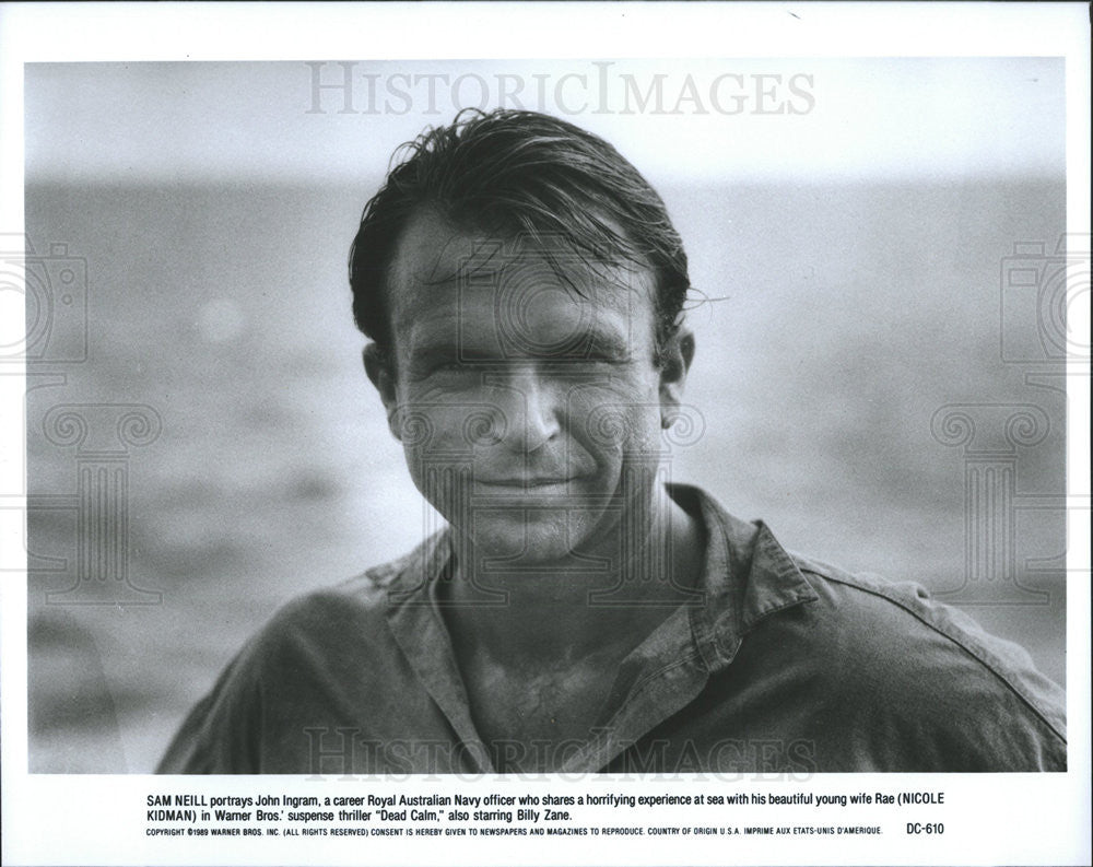 1989 Press Photo Sam Neill portraying John Ingram in thriller &quot;Dead Calm&quot; - Historic Images