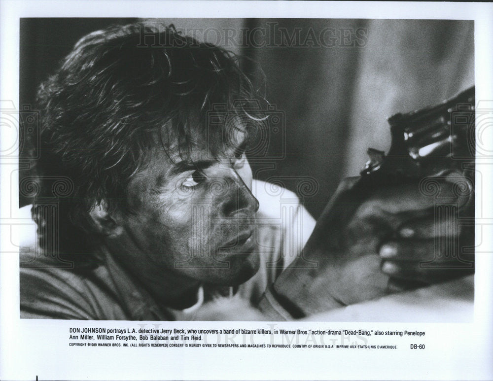 1989 Press Photo Don Johnson portraying Jerry Beck in film &quot;Dead-Bang&quot; - Historic Images