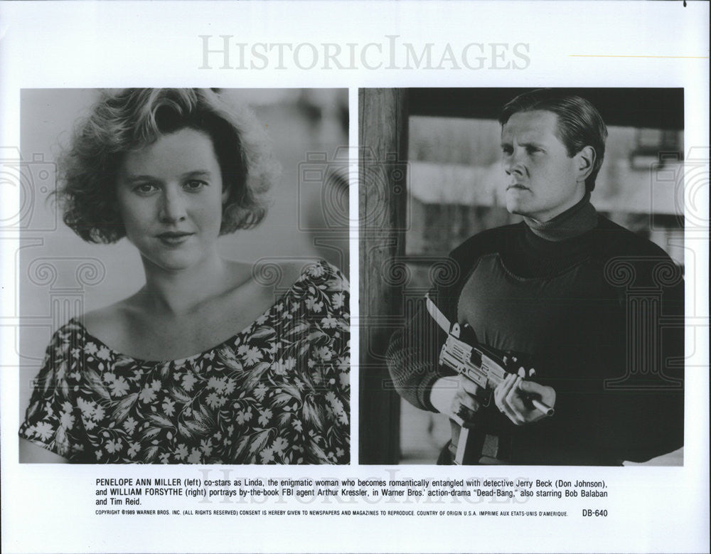 1989 Press Photo Penelope Ann Miller and William Forsythe in film &quot;Dead-Bang&quot; - Historic Images