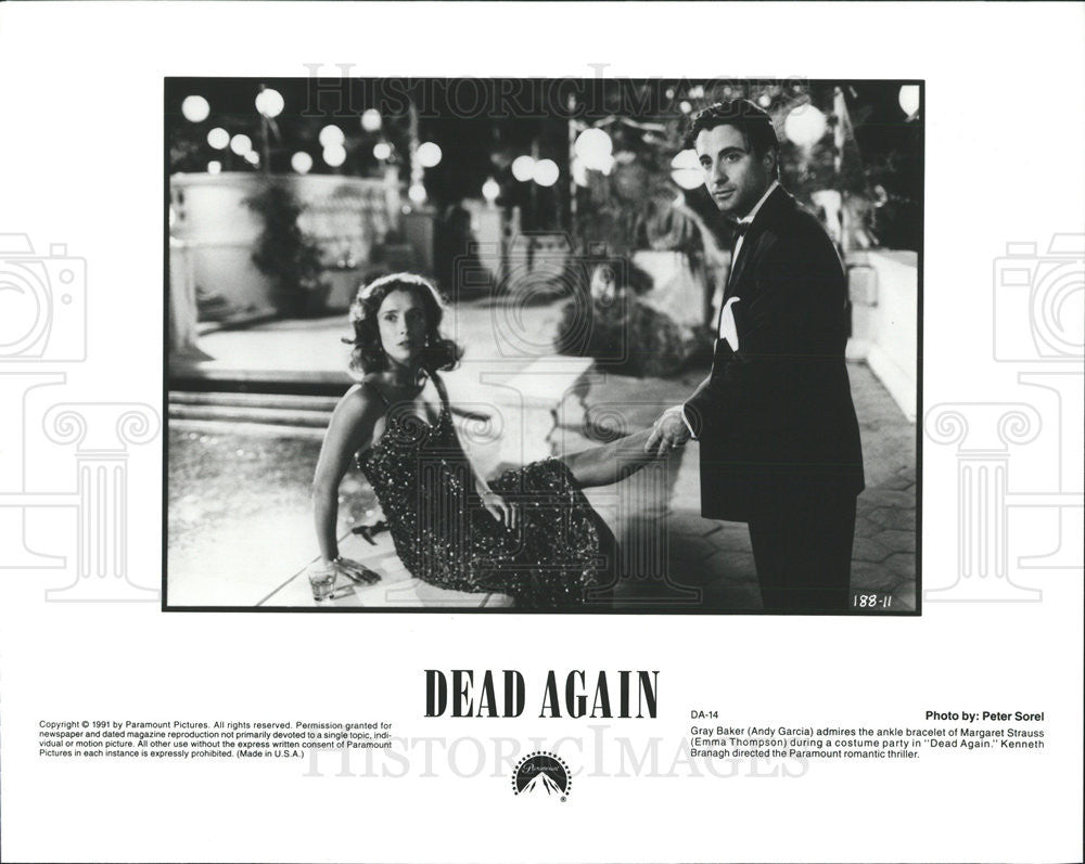 1991 Press Photo Andy Garcia (Gray Baker) and Emma Thompson (Margaret Strauss) - Historic Images