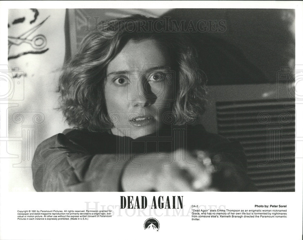 1991 Press Photo &quot;Dead Again&quot; stars Emma Thompson - Historic Images