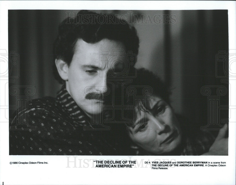 1986 Press Photo Yves Jacques &amp; Dorothee Berryman in The Decline of the American - Historic Images