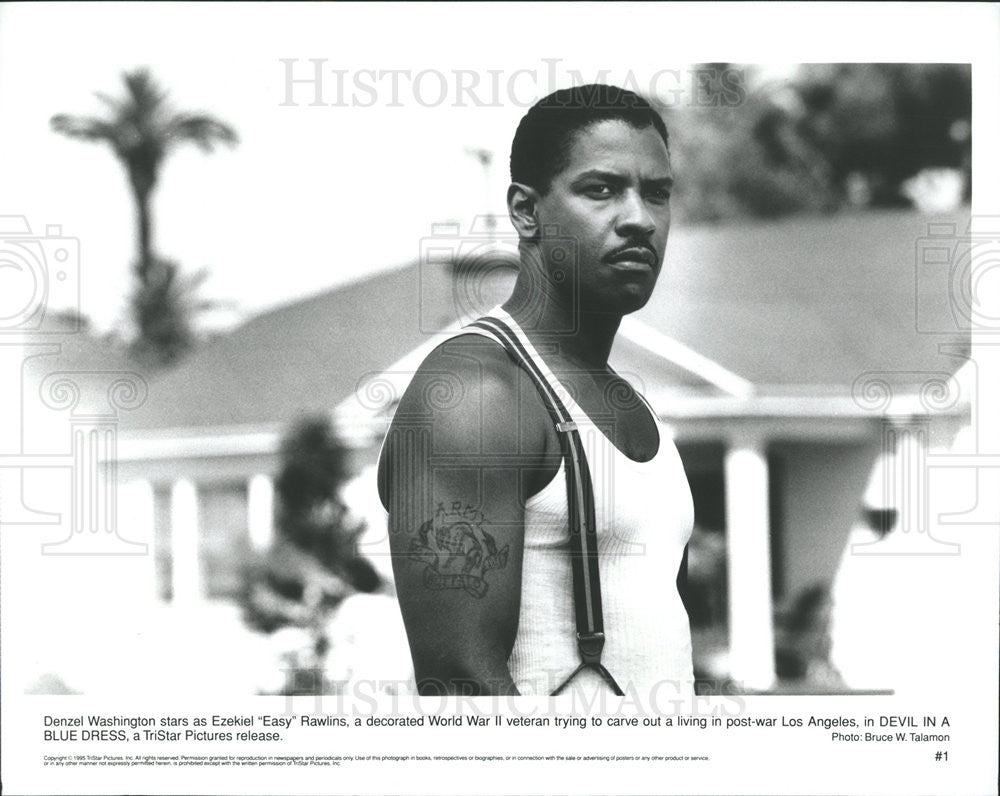 1995 Press Photo Actor Denzel Washington In Movie Devil In A Blue Dress - Historic Images