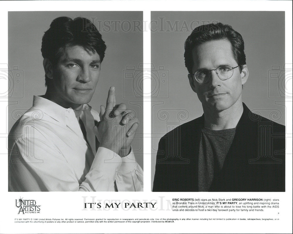 1996 Press Photo Eric Roberts &amp; Gregory Harrison star in &quot;It&#39;s My Party&quot; - Historic Images