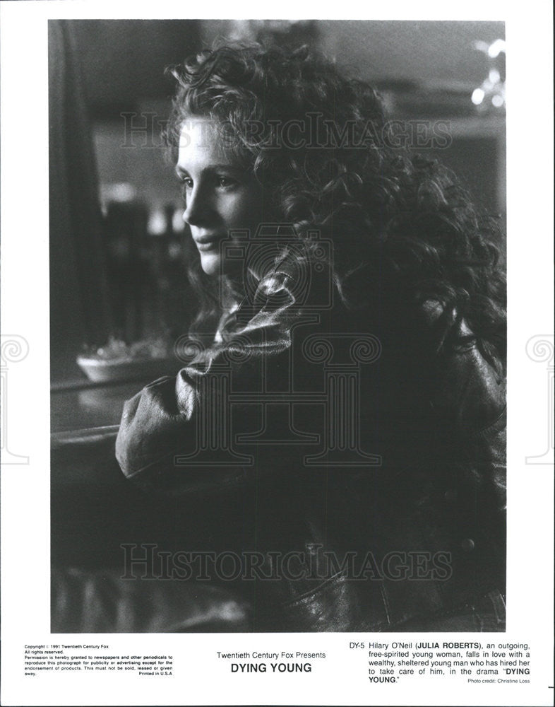 1991 Press Photo Julia Roberts Actress Dying Young - Historic Images