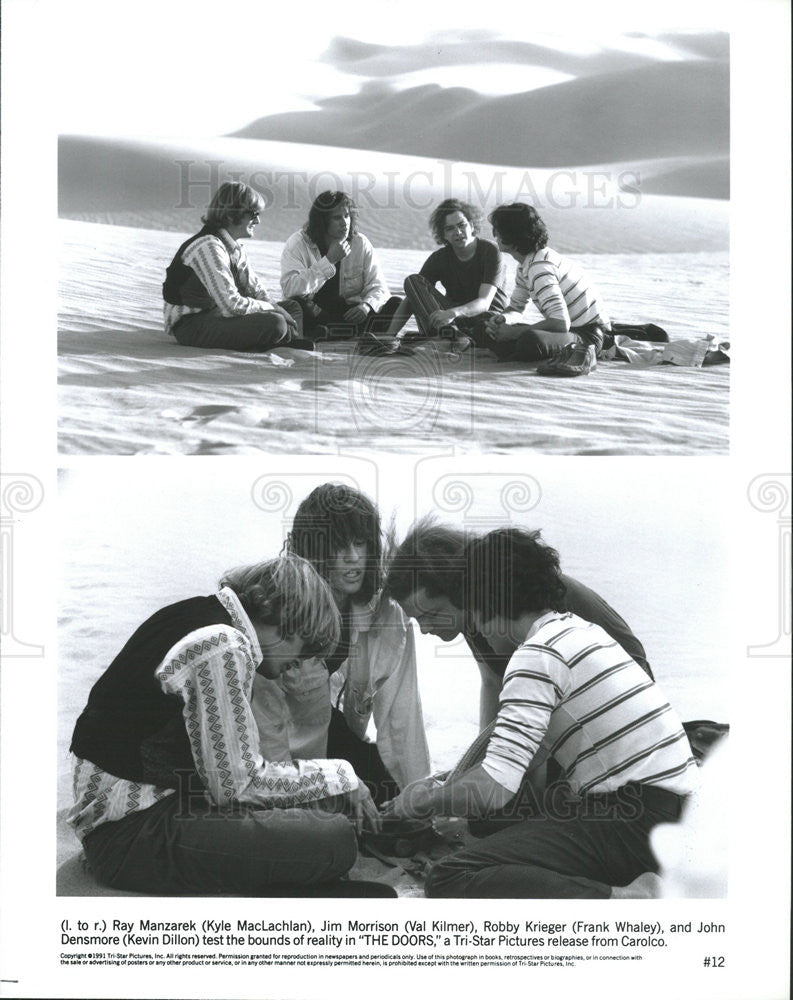 1991 Press Photo Kyle MacLachlan, Val Kilmer, Frank Whaley and Kevin Dillon - Historic Images