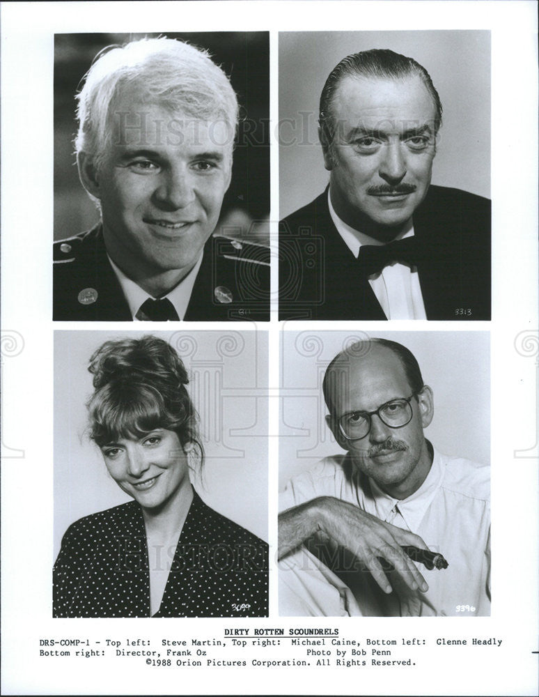 1988 Press Photo  Actors Steve Martin, Michael Caine, Glenne Headley, and - Historic Images