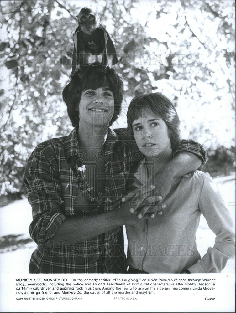 1980 Press Photo Actors Robby Benson, and Linda Grovenor - Historic Images