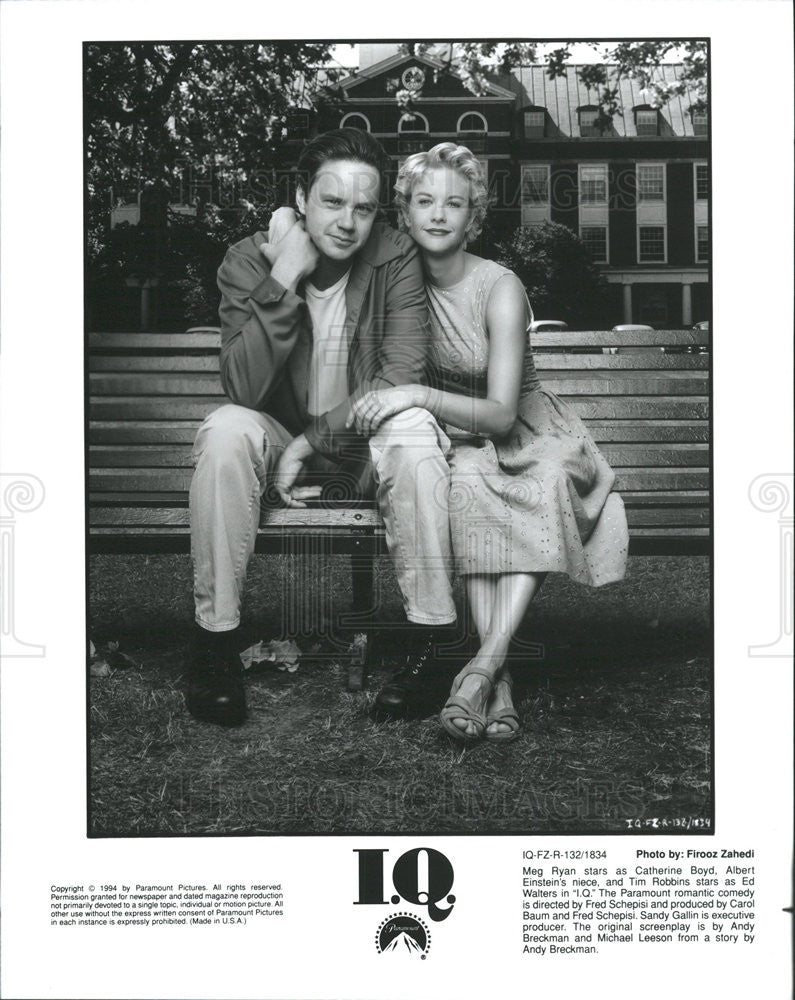 1994 Press Photo Meg Ryann and Tim Robbins in &quot;I.Q.&quot; - Historic Images