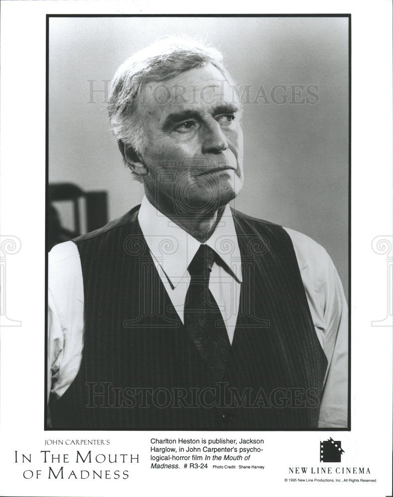 1995 Press Photo Charlton Heston in &quot;In the Mouth of Madness&quot; - Historic Images