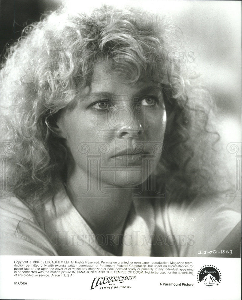 1984 Press Photo Indiana Jones Temple Doom Kate Capshaw - Historic Images