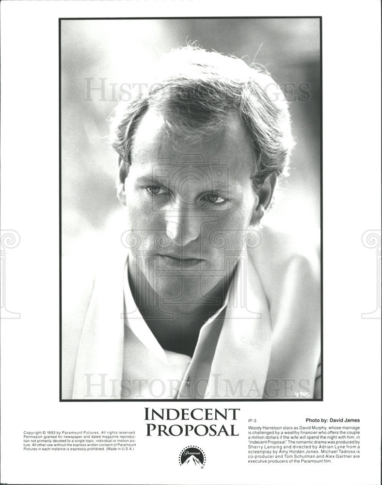 1993 Press Photo Indecent Proposal Woody Harrelson - Historic Images