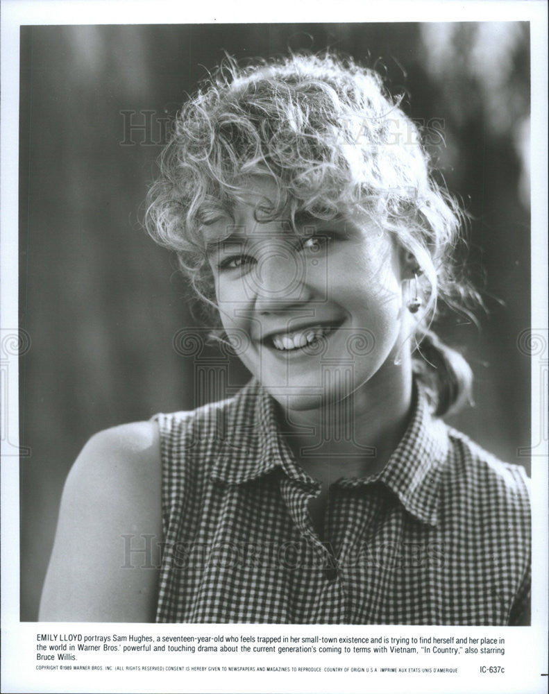 1989 Press Photo Emily Lloyd in film &quot;In Country&quot; - Historic Images