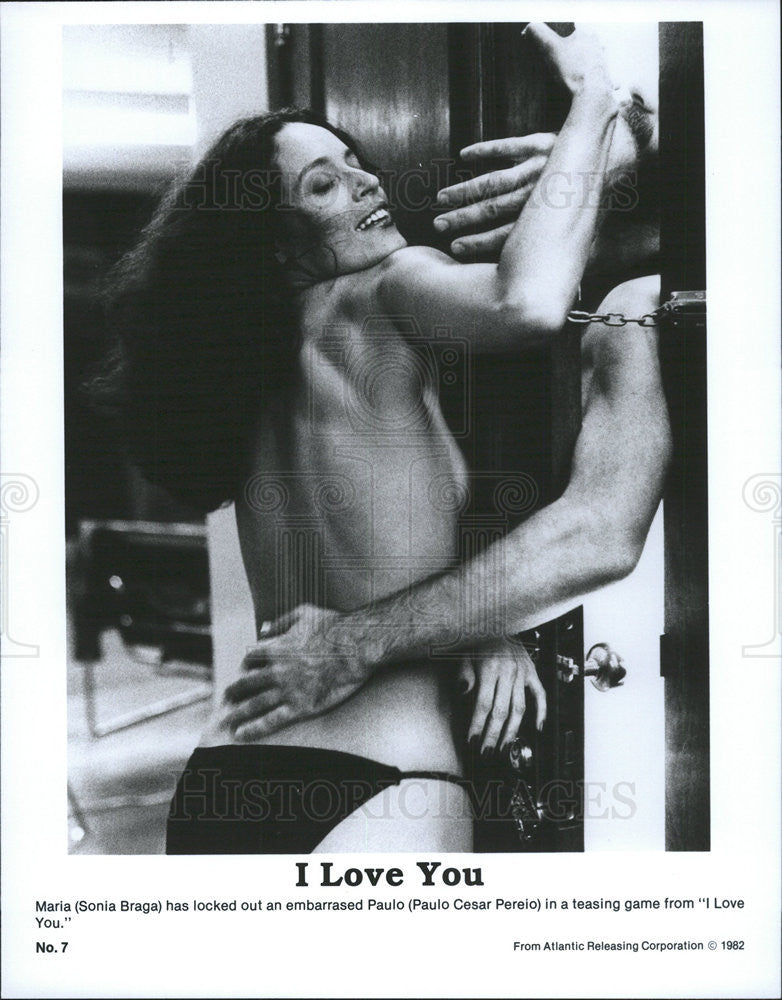 1982 Press Photo Sonia Braga Paulo Cesar Pereio Actors Love You - Historic Images