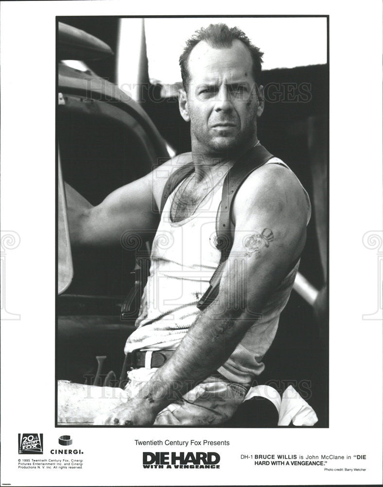 1995 Press Photo Bruce Willis Actor Die Hard With Vengeance - Historic Images