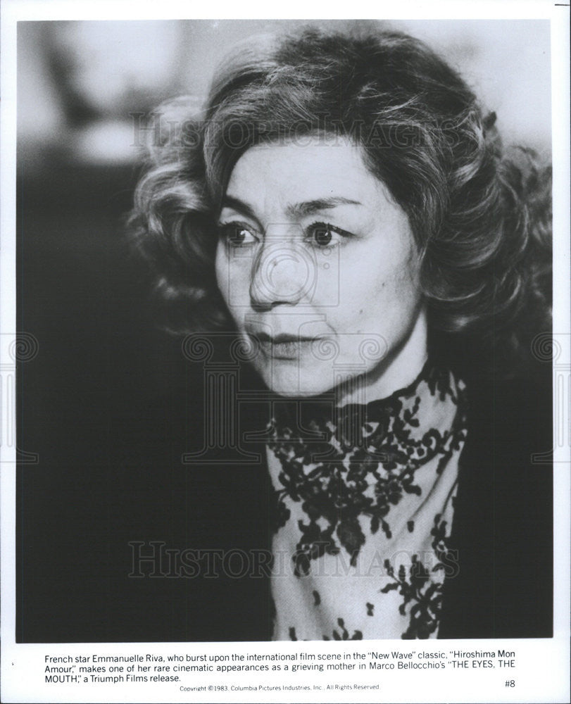 1982 Press Photo THE EYES, THE MOUTH grieving mother Emmanuelle Riva - Historic Images