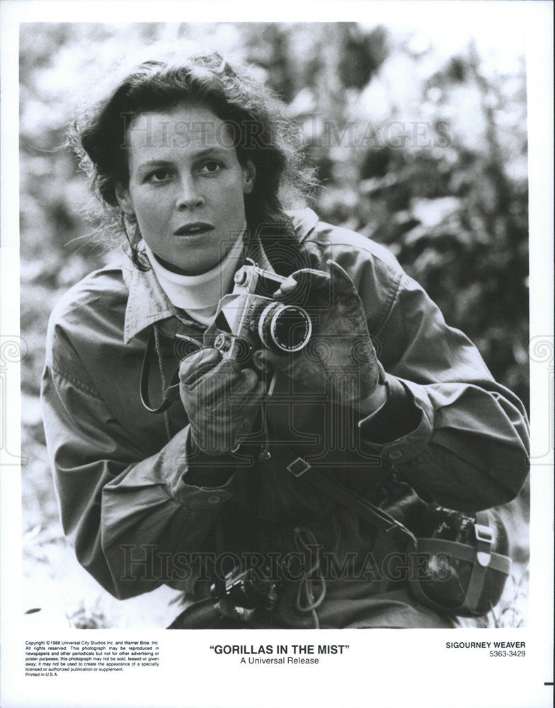 1988 Press Photo Sigourney Weaver ub "Gorillas in the Mist" - Historic Images