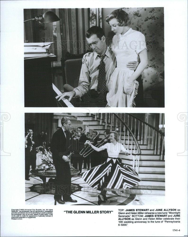 1953 Press Photo The Glenn Miller Story James Stewart June Allyson - Historic Images