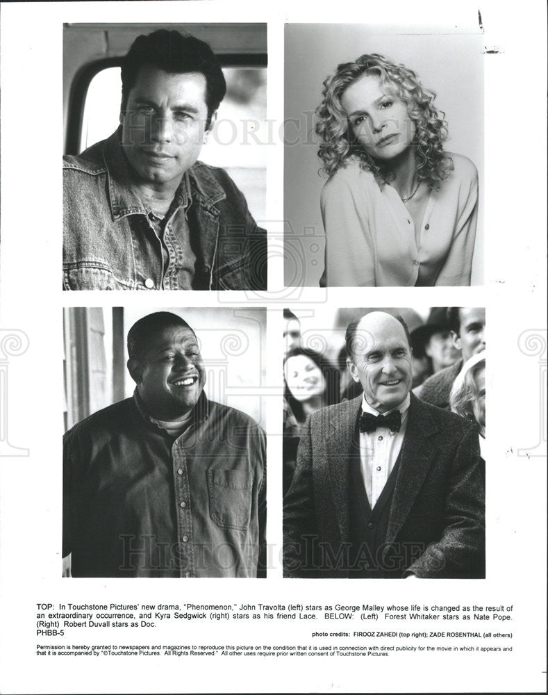 1996 Press Photo Actors John Travolta, Kyra Sedgwick, Forest Whitaker, Duvall - Historic Images
