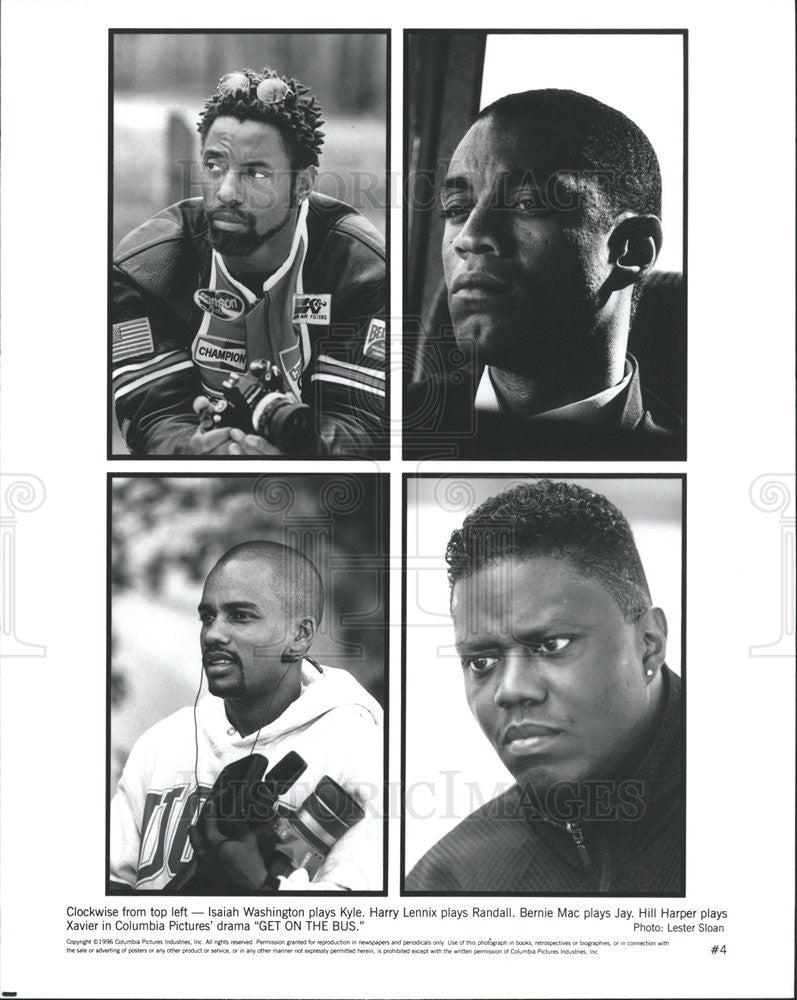 1996 Press Photo Isiah Washington,Harry Lennix,Bernie Mac,Hill Harper - Historic Images