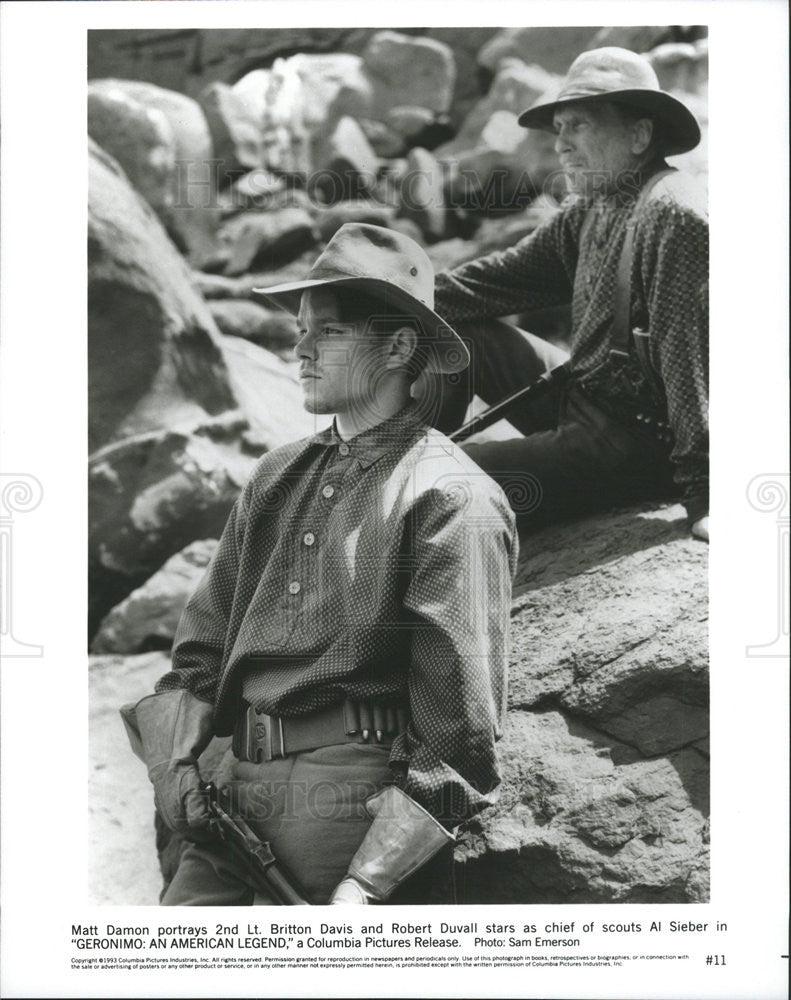 1993 Press Photo GERONIMO: AN AMERICAN LEGEND stars the young Matt Damon - Historic Images