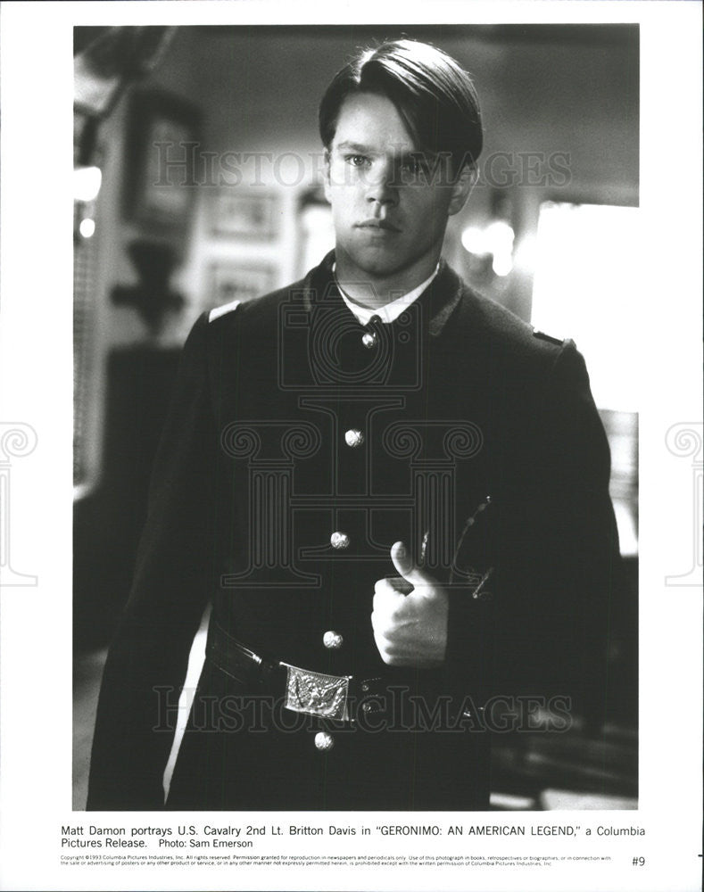 1991 Press Photo Matt Damon in &quot;Geronimo:An American Legend&quot; - Historic Images