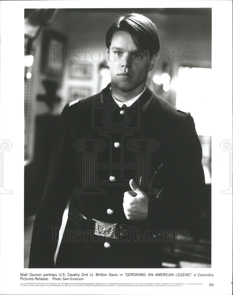 1991 Press Photo Matt Damon in "Geronimo:An American Legend" - Historic Images