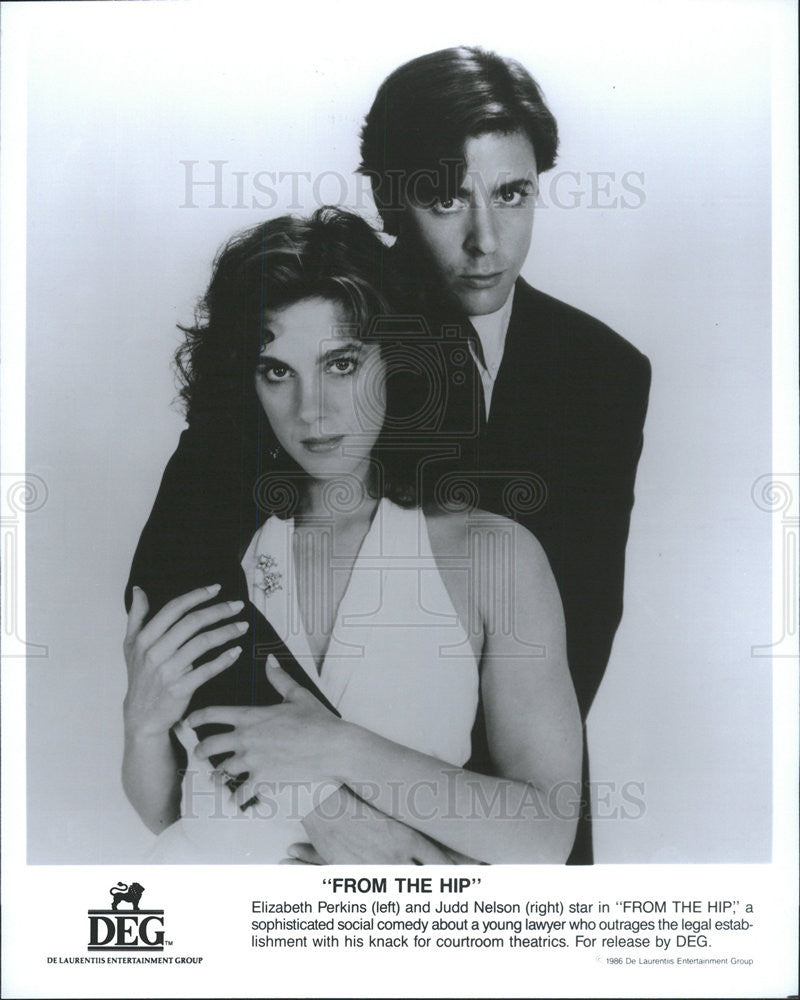 1986 Press Photo Elizabeth Perkins & Judd Nelson Star In "From The Hip" - Historic Images